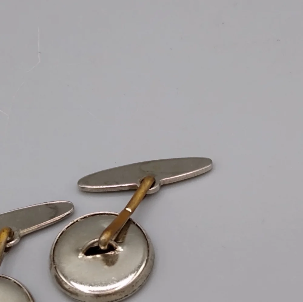 Vintage Model T Ford Car Cufflinks Silver Tone Button Back .75” Auto History